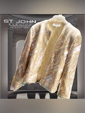 St John Women's Ivory Sequin Jacket